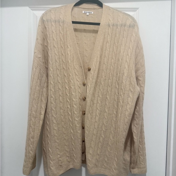 Reformation Sweaters - Reformation Giusta Oversized Cashmere Cardigan, beige (small)